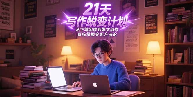 21天写作蜕变计划，从下笔困难到爆文创作，系统掌握变现方法论-谷进海小站