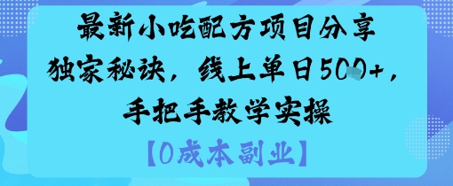 最新小吃配方项目分享独家秘诀，线上单日5张，手把手教学实操-谷进海小站