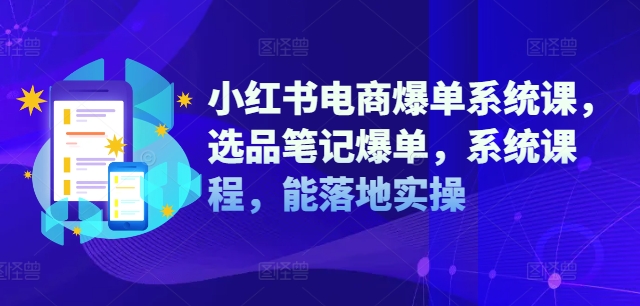 小红书电商爆单系统课，选品笔记爆单，系统课程，能落地实操-谷进海小站