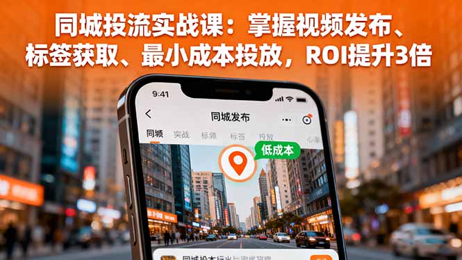 同城投流实战课：掌握视频发布、标签获取、最小成本投放，ROI提升3倍-谷进海小站