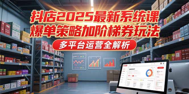 抖店2025最新系统课，爆单策略加阶梯券玩法，多平台运营全解析-谷进海小站