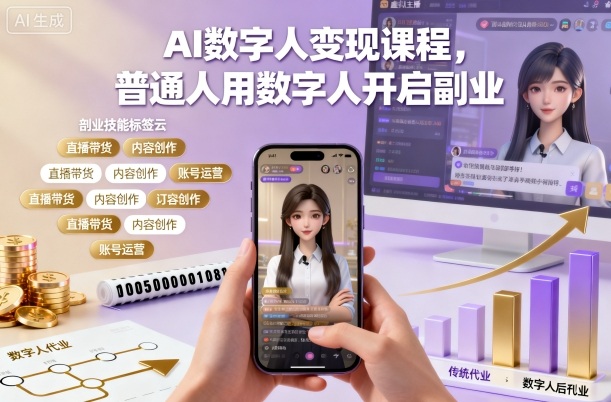 AI数字人变现课程，普通人用数字人开启副业-谷进海小站