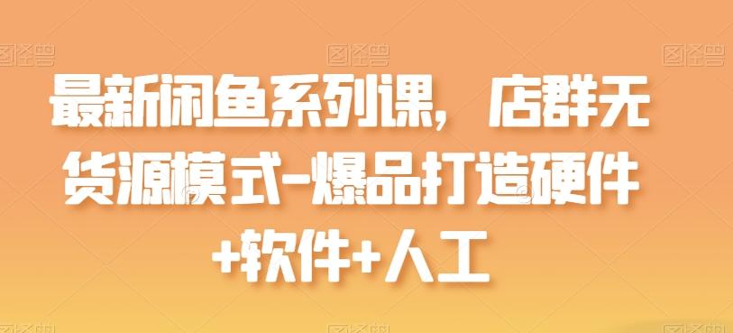 最新闲鱼系列课，店群无货源模式-爆品打造硬件+软件+人工-谷进海小站