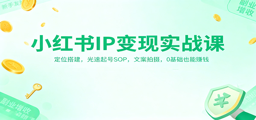 小红书IP变现实战课：定位搭建，光速起号SOP，文案拍摄，0基础也能赚钱-谷进海小站
