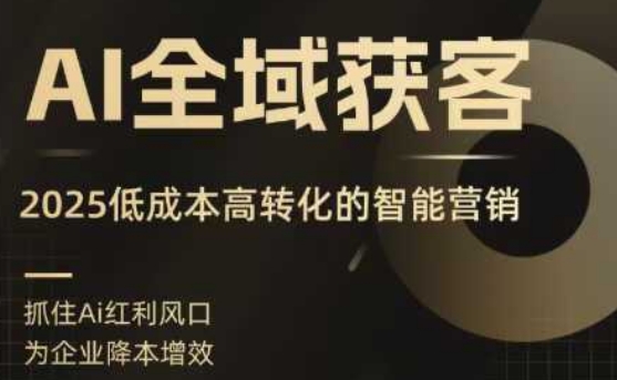 AI全域获客实训营，2025低成本高转化的智能营销，精准找客，高效营销-谷进海小站