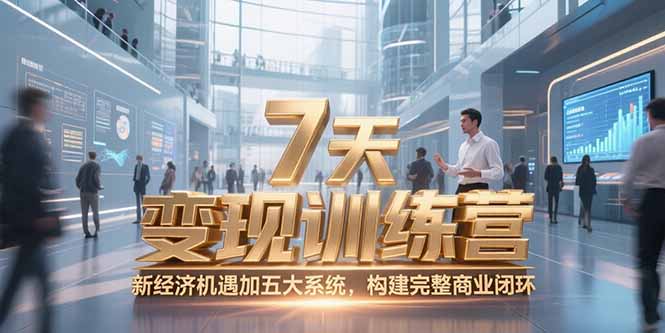 7天咨询师变现训练营，新经济机遇加五大系统，构建完整商业闭环-谷进海小站
