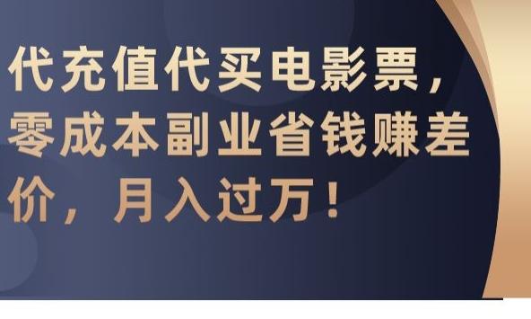 代充值代买电影票，零成本副业省钱赚差价，月入过万【揭秘】-谷进海小站