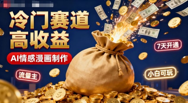 公众号冷门赛道，用AI做情感漫画，7天开通流量主，操作简单，小白可玩-谷进海小站