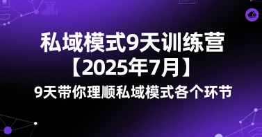 私域模式9天训练营【2025年7月】​9天带你理顺私域模式各个环节-谷进海小站