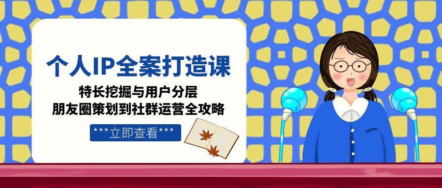 个人IP全案打造课，特长挖掘与用户分层，朋友圈策划到社群运营全攻略-谷进海小站