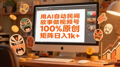 用AI自动民间故事做视频号，100%原创，矩阵日入1k+-谷进海小站