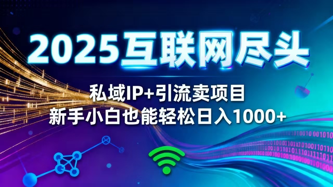 2025网创尽头王炸项目！私域 IP + 精准引流，新手小白在家躺赚日入 1000+-谷进海小站