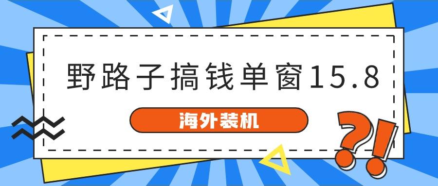 海外装机，野路子搞钱，单窗口15.8，亲测已变现10000+-谷进海小站