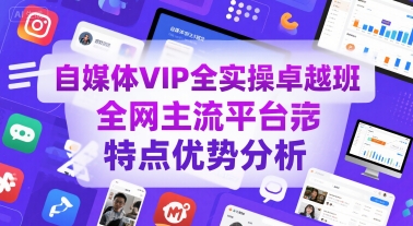 自媒体VIP全实操卓越班，全网主流平台特点优势分析-谷进海小站