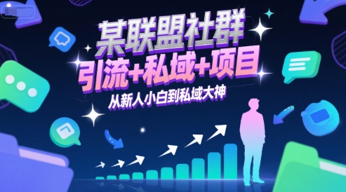 某联盟社群，引流+私域+项目，从新人小白到私域大神-谷进海小站