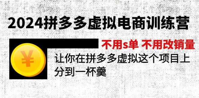 2024拼多多虚拟电商训练营 不s单 不改销量  做虚拟项目分一杯羹(更新10节-谷进海小站