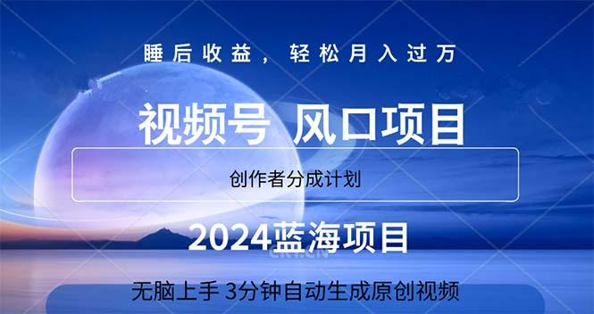 2024蓝海项目，3分钟自动生成视频，月入过万-谷进海小站