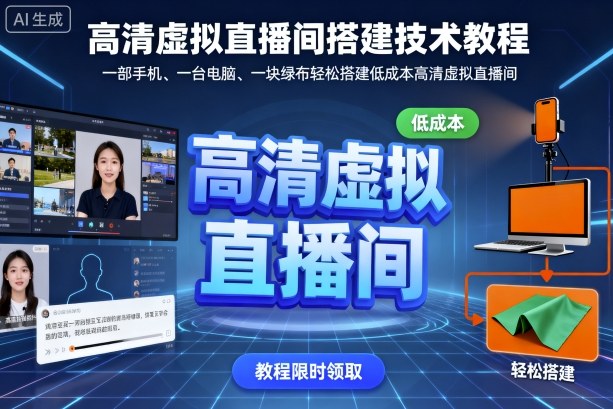 高清虚拟直播间搭建技术教程，一部手机、一台电脑、一块绿布轻松搭建低成本高清虚拟直播间-谷进海小站