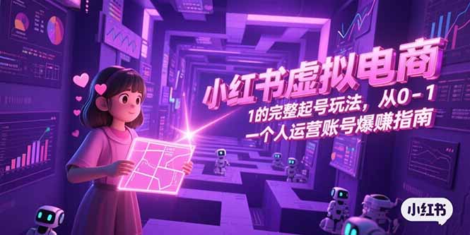 小红书虚拟电商，从0-1的完整起号玩法，一个人运营账号爆赚指南-谷进海小站