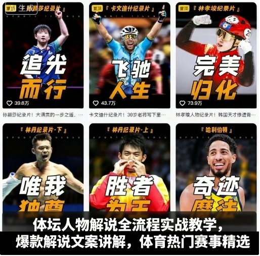 体坛人物解说全流程实战教学，爆款解说文案讲解，体育热门赛事精选-谷进海小站