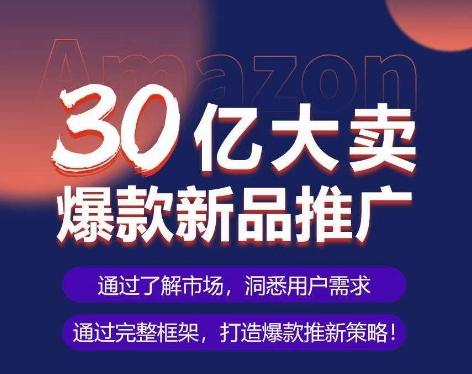 亚马逊·30亿大卖爆款新品推广，可复制、全程案例实操的爆款推新SOP-谷进海小站