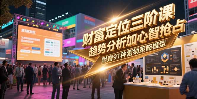 财富定位三阶课，趋势分析加心智抢占，附赠91种营销策略模型-谷进海小站