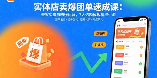 实体店卖爆团单速成课：来客实操与四榜运营，7大选题模板精准引流-谷进海小站