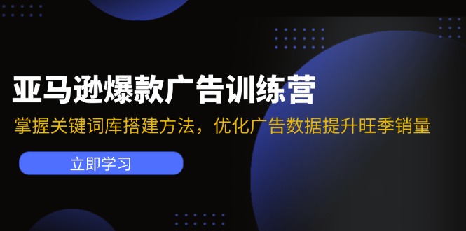 亚马逊爆款广告训练营：掌握关键词库搭建方法，优化广告数据提升旺季销量-谷进海小站