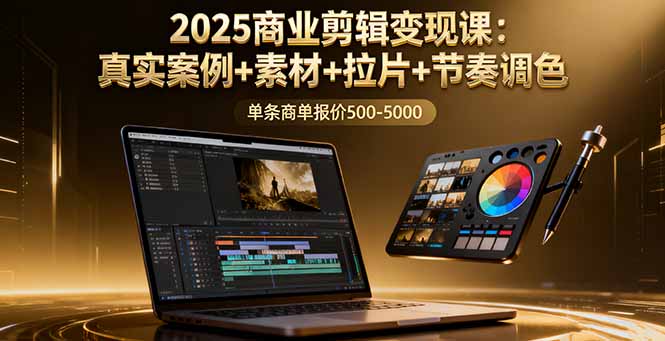 2025商业剪辑变现课：真实案例+素材+拉片+节奏调色，单条商单报价500-5000-谷进海小站