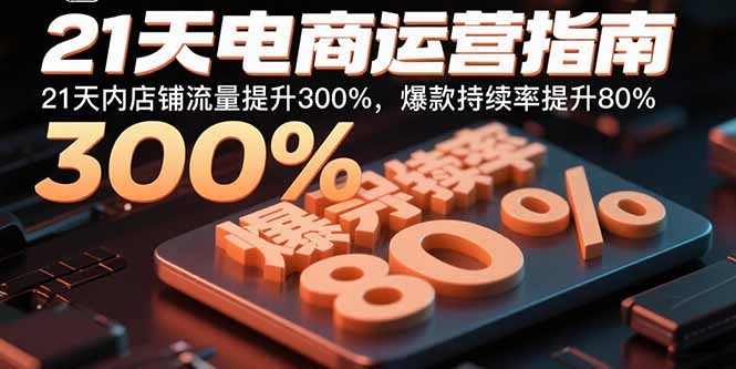 21天电商运营指南：21天内店铺流量提升300%，爆款持续率提升80%-谷进海小站