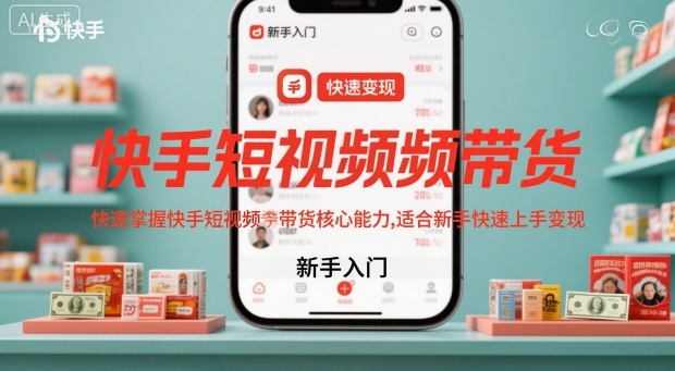 快手短视频带货，快速掌握快手短视频带货核心能力，适合新手快速上手变现-谷进海小站