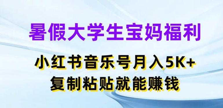 暑假大学生宝妈福利，小红书音乐号月入5000+，复制粘贴就能赚钱【揭秘】-谷进海小站