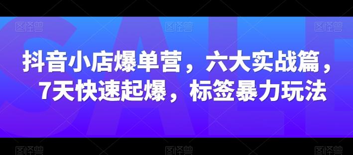 抖音小店爆单营，六大实战篇，7天快速起爆，标签暴力玩法-谷进海小站