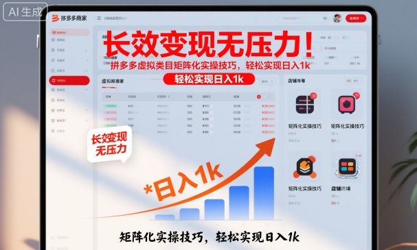 长效变现无压力！拼多多虚拟类目矩阵化实操技巧，轻松实现日入1k【揭秘】-谷进海小站