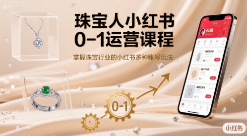 珠宝人小红书0-1运营课程，掌握珠宝行业的小红书多种账号玩法-谷进海小站