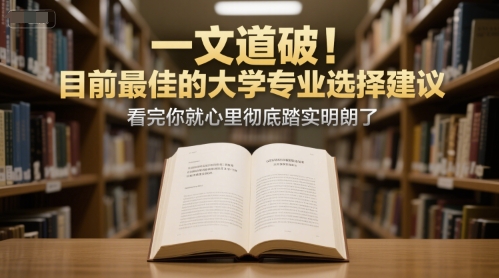 付费文章：一文道破！目前最佳的大学专业选择建议，看完你就心里彻底踏实明朗了-谷进海小站