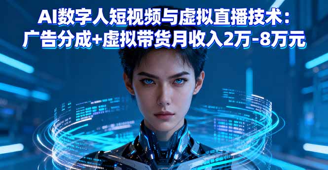 AI数字人短视频与虚拟直播技术：广告分成+虚拟带货月收入2万-8万元-谷进海小站