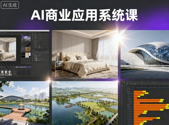 AI商业应用系统课，室内-软装-建筑-景观，智能设计+效果图+动画画实战-谷进海小站