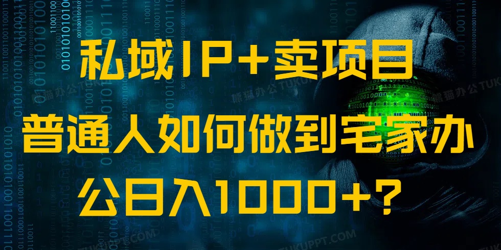 私域IP+卖项目，普通人如何做到宅家办公实现日入1000+-谷进海小站