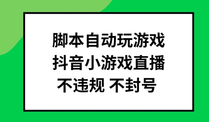 脚本自动玩游戏，抖音小游戏直播，不违规不封号可批量做【揭秘】-谷进海小站