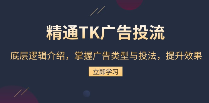 精通TK广告投流：底层逻辑介绍，掌握广告类型与投法，提升效果-谷进海小站