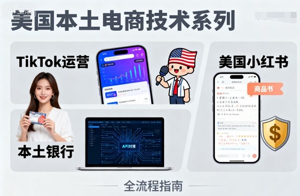 美国本土电商技术，Tiktok 运营篇+美国小红书篇+本土银行篇-谷进海小站