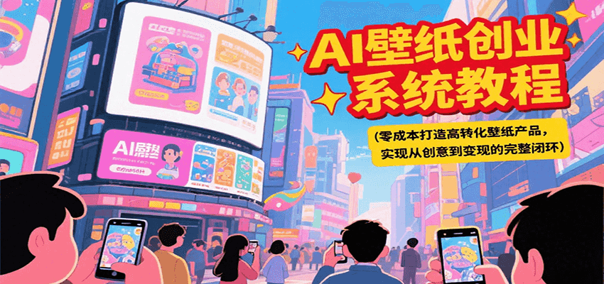 AI壁纸创业系统教程，零成本打造高转化壁纸产品，实现从创意到变现的完整闭环-谷进海小站