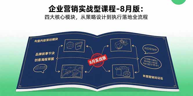 企业营销实战型课程-8月版：四大核心模块，从策略设计到执行落地全流程-谷进海小站