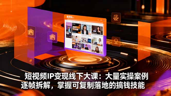 短视频IP变现线下大课：大量实操案例逐帧拆解，掌握可复制落地的搞钱技能-谷进海小站