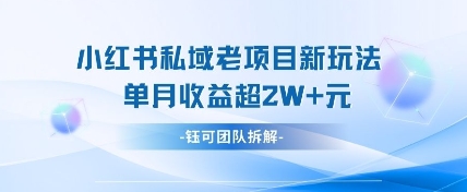 小红书私域项目新玩法，单月变现过W+-谷进海小站