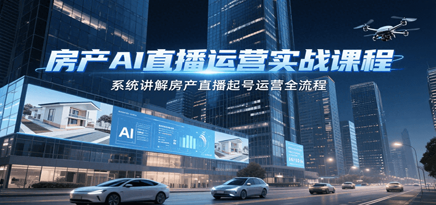 房产AI直播运营实战课程，系统讲解房产直播起号运营全流程-谷进海小站
