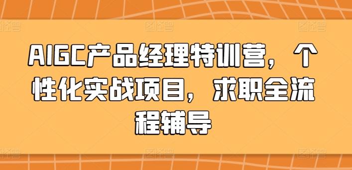 AIGC产品经理特训营，个性化实战项目，求职全流程辅导-谷进海小站