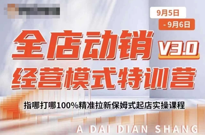 全店动销经营模式特训营，指哪打哪100%精准拉新保姆式起店实操课程-谷进海小站