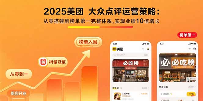 2025美团 大众点评运营策略:从零搭建到榜单第一完整体系,实现业绩10倍增长-谷进海小站